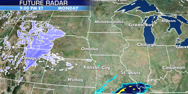 A storm system is forecast to bring snow across the Rockies before moving into the Plains.