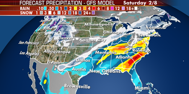 The storm system is forecast to move to the East Coast by the end of the week.