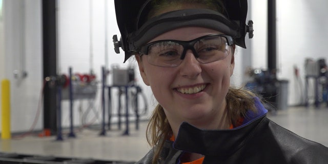 Natalie Rhoades is on track to graduate from Pennsylvania College of Technology with a bachelor’s degree in welding and fabrication engineering technology this May.