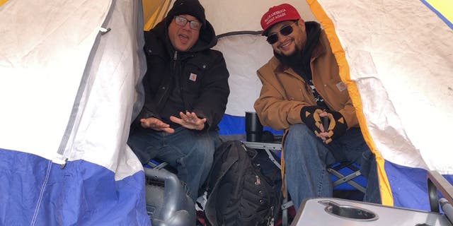 Trump supporters camping out in advance of the rally in Colorado Springs.