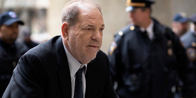 Harvey Weinstein arrives at court for his trial on charges of rape and sexual assault, Monday, Feb. 3, 2020 in New York. (AP Photo/Mark Lennihan)