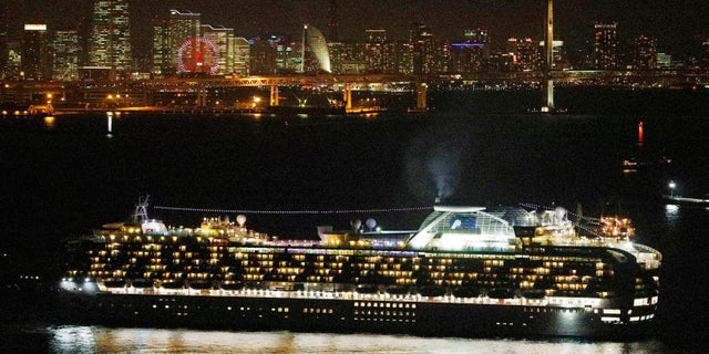 Cruise ship Diamond Princess anchored off the Yokohama Port, Japan. (Kyodo News via AP)