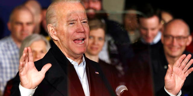 Democratic presidential candidate former Vice President Joe Biden speaks at a campaign event, Wednesday, Feb. 5, 2020, in Somersworth, N.H. (AP Photo/Elise Amendola)