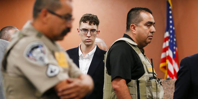 El Paso Walmart shooting suspect Patrick Crusius, seen here in October 2019, faces dozens of charges including hate crimes. (Briana Sanchez / El Paso Times via AP, Pool, File)
