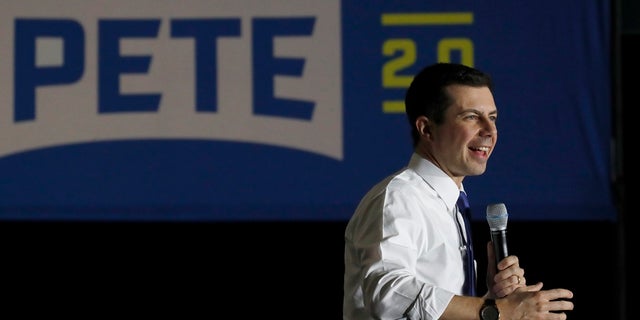 Democratic presidential candidate former South Bend, Ind., Mayor Pete Buttigieg speaks at a campaign event Monday in Exeter, N.H. (AP Photo/Elise Amendola)