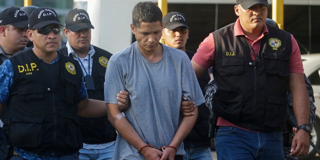 Police recaptured Ventura Ceballos, a Dominican convicted of the murder of five university students of Chinese descent, whose second escape at the beginning of February embarrassed security authorities in Panama. (AP Photo/Arnulfo Franco)