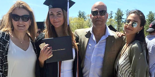 Amer Fakhoury gathers with family members at the University of New Hampshire in Durham in May 2019.