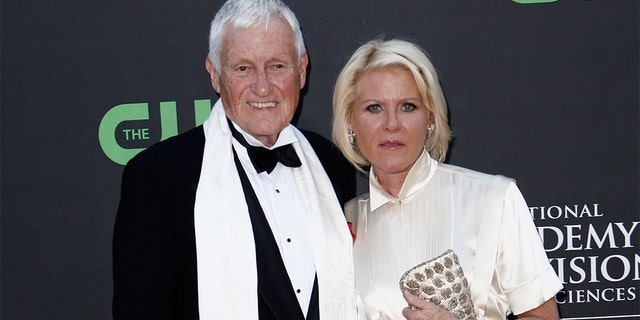 FILE - In this file photo dated Sunday, Aug. 30, 2009, actor and comedian Orson Bean and his wife Alley Mills arrive at the Daytime Emmy Awards in Los Angeles, USA.  (AP Photo/Matt Sayles)