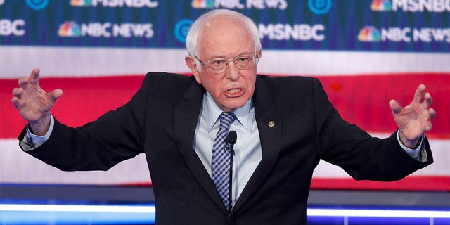 Democratic presidential candidate Sen. Bernie Sanders, I-Vt., speaks during a Democratic presidential primary debate Wednesday, Feb. 19, 2020, in Las Vegas. [Associated Press)