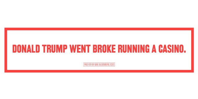 A billboard being purchased near Trump campaign stops in Arizona and Nevada, provided to Fox News by the Bloomberg campaign.