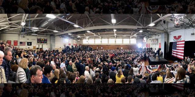 Buttigieg holds largest Dem rally in New Hampshire this election season 1 This panorama photo shows the crowd at Buttigieg's Nashua rally.