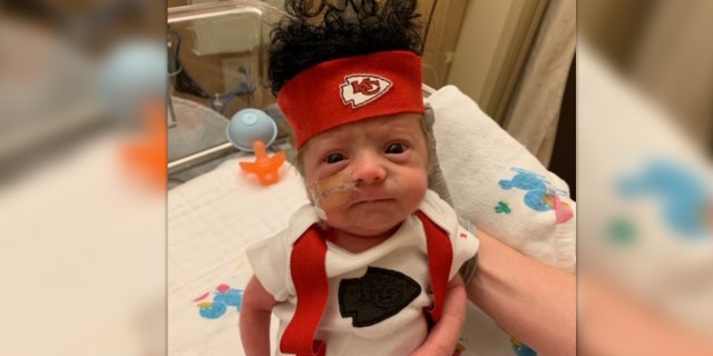 "Cheers to the Chiefs fighting hard Sunday like these beautiful babies do each day!!" a Facebook user commented.
