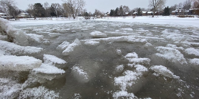 Fire officials said the pond was covered in "extremely thin, crumbling ice."