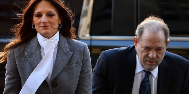 Harvey Weinstein arrives with his lawyer Donna Rotunno at the Manhattan Criminal Court, on February 21, 2020 in New York City.