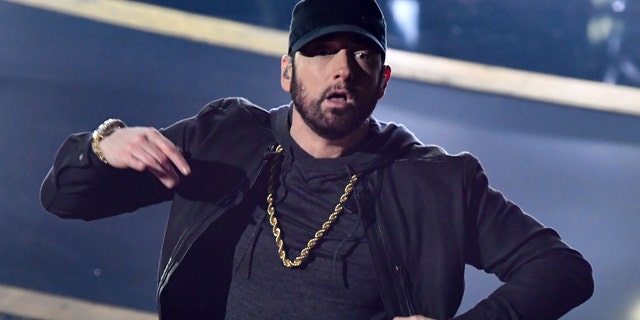 US rapper Eminem performs onstage during the 92nd Oscars at the Dolby Theatre in Hollywood, California on February 9, 2020. 