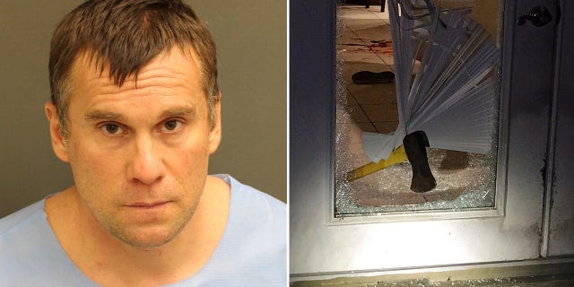 Thayer used an ax to break down a deputy's door Tuesday night, the sheriff said.