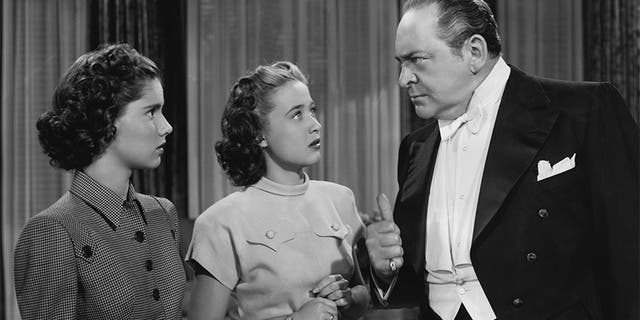 Edward Arnold with Jane Powell (center) and Ann Todd in the MGM musical film "The Birds and the Bees," aka "Three Daring Daughters," 1947.