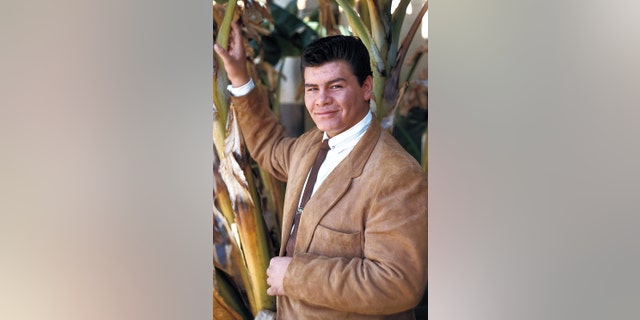 Rock 'n' roll singer Ritchie Valens poses for a photo during the filming of 'Go, Johnny, Go!' on January 20, 1959, in Los Angeles, California.