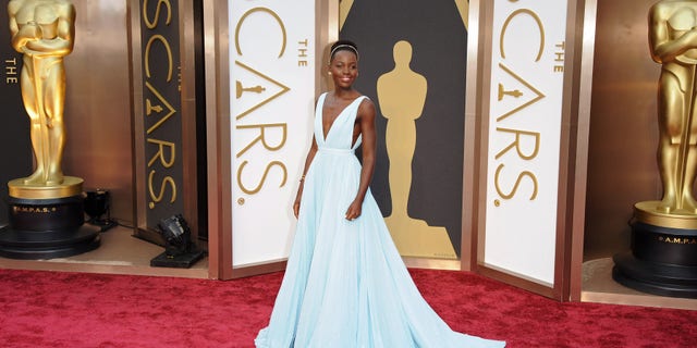 Lupita Nyong'o arrives at the 86th Annual Academy Awards at Hollywood & Highland Center on March 2, 2014 in Hollywood, California. 