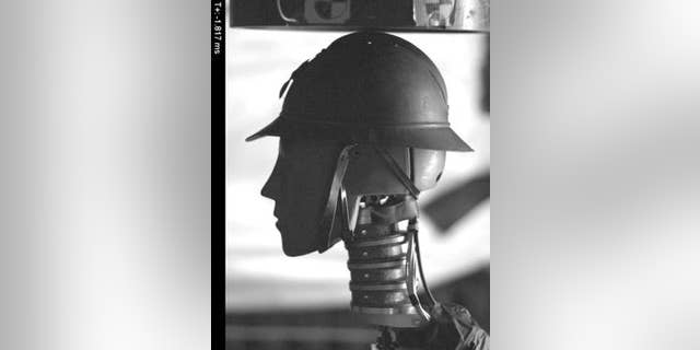 A high-speed test was used on a French World War I helmet to simulate bombardment by a shock wave designed to imitate a blast from German artillery shells a few meters away. (Joost Op 't Eynde, Duke University)
