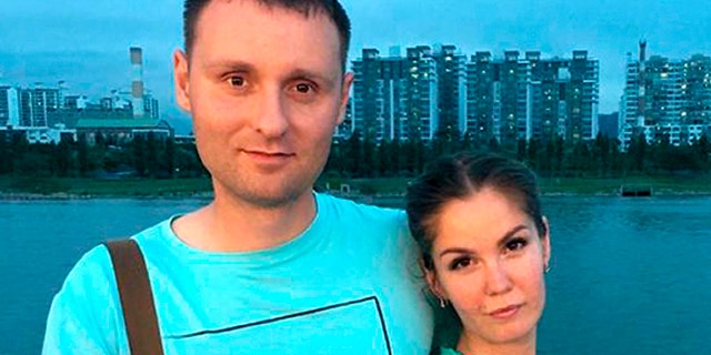 A court in Kamchatka on Friday. Feb. 14, 2020 sentenced Mikhail Popov and his wife Yelena to fines of 350,000 and 300,000 rubles ($5,500 and $4,700) for engaging in extremist activities related to them being Jehovah's Witnesses. (jw-russia.org via AP)