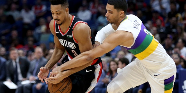 Josh Hart, right, starred on Villanova in the mid-2010s. (AP Photo/Rusty Costanza)