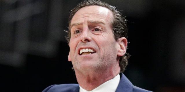 Brooklyn Nets head coach Kenny Atkinson was a star at Richmond. (AP Photo/Michael Conroy)