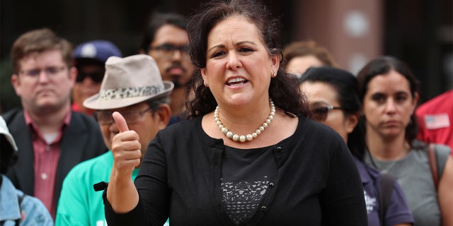 California Assembly member Lorena Gonzalez speaks in San Diego, California, Oct. 19, 2017. (Reuters)