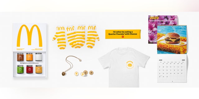 McDonald's launched a variety of items for its Quarter Pounder Fan Club line, including a calendar, locket and t-shirt.
