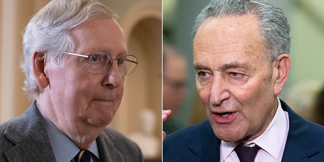 Senate Majority Leader Mitch McConnell, R-Ky., and Minority Leader Chuck Schumer, D-N.Y., have been engaged in a war of words this week in advance of the announcement of President Trump's Supreme Court nominee. (AP)