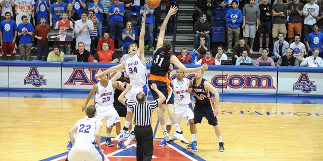 Mike Muscala, No. 31 right, helped Bucknell to a Patriot League title. (Photo by Mitchell Layton/Getty Images)