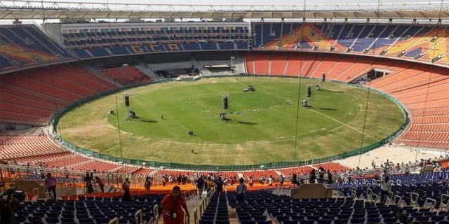 Sardar Patel Stadium, newly renovated to hold over 100,000 people, will host President Trump and Prime Minister Modi on Monday.