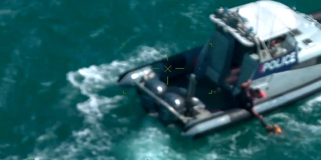Alex was found about two miles from his kayak, after treading in the water for about an hour.