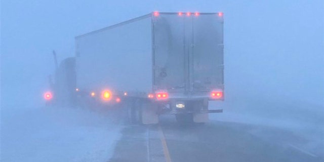 Whiteout conditions and accidents were reported Wednesday in North Dakota as a storm system brought blizzard conditions to parts of the state.