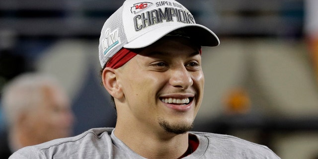 Kansas City Chiefs quarterback Patrick Mahomes walks on the turf after the NFL Super Bowl 54 football game against the San Francisco 49ers, Sunday, Feb. 2, 2020, in Miami Gardens, Fla. The Kansas City Chiefs won 31-20. (AP Photo/Patrick Semansky)