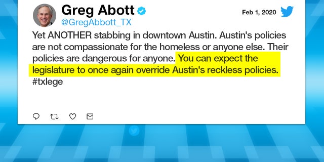 Texas Governor continuously targets City of Austin's leadership on social media.