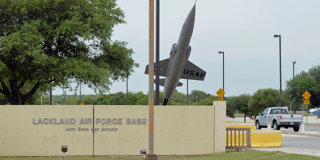 The Annex Gate is seen at Lackland Air Force Base in San Antonio, Texas.