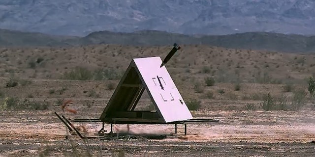 Raytheon Excalibur S round approaches target during a test. (Raytheon)