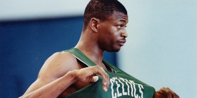 Reggie Lewis helped Northeastern to a pair of America East titles. (Photo by Barry Chin/The Boston Globe via Getty Images)