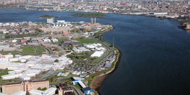 Aerial view of Rikers Island, New York's City main jail complex.