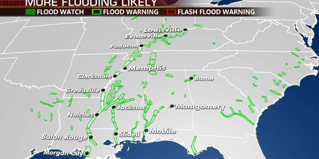 River flooding is expected to continue throughout Mississippi over the next several days.