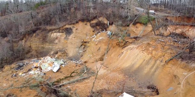 Homes have been reduced to rubble after the landslide.