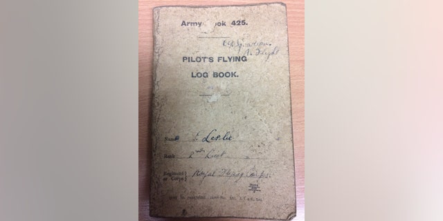 The Pilot's Flying Log Book that belonged to Leslie.