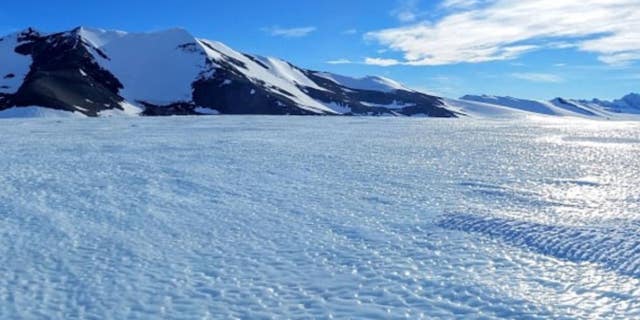 Pictured above, a blue ice area in Antarctica.