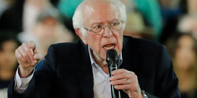 Democratic presidential candidate Sen. Bernie Sanders I-Vt., speaks at a campaign event in Tacoma, Wash., Monday, Feb. 17, 2020. (AP Photo/Ted S. Warren)