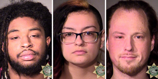 Willy Cannon, Heaven Davis, and Brandon Farley were arrested after the demonstration in Portland on Saturday, according to police.