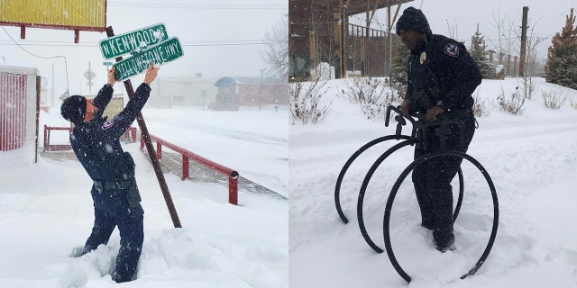 In addition to patrolling the city, the Casper Police Department in Wyoming took time on Monday to enjoy the winter weather.