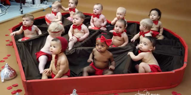 Marrero said the day of the shoot, the parents put the babies in the boxes to set up for the photo.