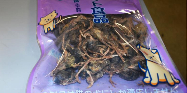 Agriculture specialists with the U.S. Customs and Border Protection (CBP) seized a package of dead birds from the luggage of a passenger traveling from China. 