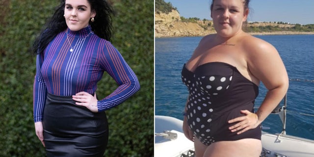Shannon Palmer before (R) and after (L) weight loss.